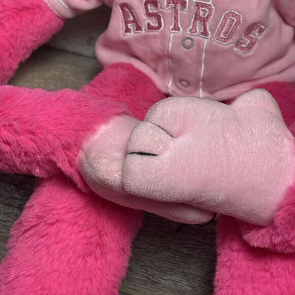 MLB Houston Astros Baseball Rally Monkey Stuffed Plush Doll 18" Pink FOCO - Picture 3 of 16
